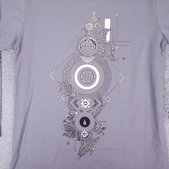 Threyda Shirt Mens Large Gray Pullover Lightweight Geometric Logo Mandala 2723 - Picture 2 of 8